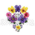 Second Nature 3D Pop Up Greeting Card with "For You" Lettering and Pansies