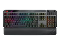 ASUS ROG Claymore II - Clavier - backlit - sans fil - USB, 2.4 GHz - Allemand - commutateur : optique mécanique ROG RX RED - noir