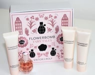 Viktor & Rolf Flowerbomb Gift Set Miniature 7ml EDP + shower gel, lotion & cream