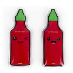 Reusable Gel Hand Warmers Pack of Two Red Hot Sauce Novelty Winter Accessory