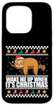 Coque pour iPhone 15 Pro RÉVEILLE-MOI QUAND C'EST NOËL ! Meme Sloth Santa Ugly