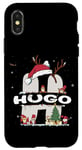 Coque pour iPhone X/XS Chemise de Noël Hugo avec nom Hugo pour Noël amusant