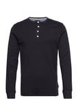 Solid Gradad W Contrast Fabric L/S Tops T-shirts Long-sleeved Black Lindbergh