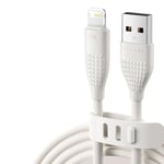 TOOCKI Câble USB-A vers Lightning 2,4A Charge Rapide 1,2m Silicone TPE Compatible iPhone 7 à 14 iPad avec Prise Lightning