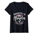 Womens Promoted To Abuela 2025 Mothers Day Soon To Be Mom Pregnancy V-Neck T-Shirt