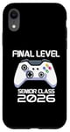 Coque pour iPhone XR Classe of 2026 Jeu vidéo Senior Level Final Level School Gamer