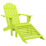 Vidaxl Chaise De Jardin Adirondack Avec Pouf Bois De Sapin Solide Vert