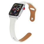 Apple Watch Series 5 40mm aitoa nahkaa oleva ranneke - Valkoinen