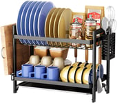 2  Tier  Dish  Drainer ,  Kitchen  Rustproof  Dish  Drainer  Rack  with  Drip  T