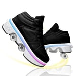 JYHGX Femmes Ajustable Patins à roulettes Multifonctions Enfants Adultes Déformation Chaussures avec Lumières 7 Colorées pour D'entraînement De Sport Plein Air