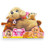 #sbabam, Mammy Surprise Big Version, Peluche Chien 34 x 25 cm avec Chiots, Jeux pour Enfants de kiosque, Animaux Jouet pour Enfants, marionnettes en Peluche Douces, Bonhomme Cadeau Fille - Caniche