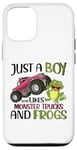 iPhone 12/12 Pro Frog Kids Just A Boy Who Likes Monster Trucks And Frogs Case