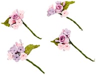 House of Cake Mini Spray, Lilac Floral Cake Decoration With Flowers and Leaves, Single