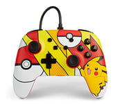 PowerA Manette filaire améliorée pour Nintendo Switch, modèle Switch OLED et Nintendo Switch Lite, accessoire de jeu, manette de jeu, manette filaire, sous licence officielle -Pokémon: Pikachu Pop Art