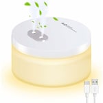 2 en 1 Humidificateur d'air Bébé Silencieux Ultrasonique Mini diffuseur sans Fil Timing Veilleuse Nuit, Chaude Lumière,6h/8h Arrêt Automatique,