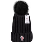 Mångsidig vintermössa i ull varm ullmössa stickad mössa i ullboll black[HK] black moncler Small label