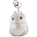 1 st söt hamster plysch nyckelring gosedjur nyckelring grey