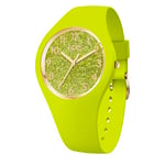 ICE-WATCH - Ice Glitter Neon Lime - Montre Jaune pour Femme avec Bracelet en Silicone - 021225 (Small)