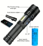 High Power Xhp70 large capacity Power Bank super bright Torch Flashlight