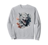 fierce anime asian dragon roaring mythical japanese art #2 Sweatshirt