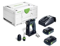 Perceuse-visseuse 18V CXS 18 C 3,0-PLUS + 2 batteries 3Ah + chargeur + coffret Systainer 3 - FESTOOL - 576883