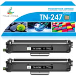 2 Black Toner fits for Brother TN247BK DCP-L3510CDW HL-L3210CW DCP-L3550CDW VAT