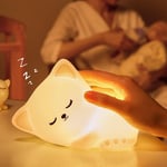 Cat Night Light LED Vauvan yövalo hoitovalo lastenhuoneen valokoriste Himmennettävä USB silikonikosketusvalo nukkumisvalo lämmin yövalo Ladattava yövalo lapsille nukkumislahjaksi