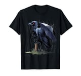 Raven With an Umbrella in the Rain Crow Lovers T-Shirt