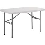 Table rectangulaire pliante - BOLERO - 1220mm x 607mm - Blanc - Acier - Pour 4 personnes