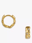 Orelia Molten & Swarovski® Crystals Huggie Hoop Earrings, Gold