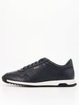 BOSS Zayn Low Profile Leather Lace Sneaker - Dark Blue, Dark Blue, Size 8, Men