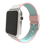 Apple Watch Series 4 40 mm flexibelt klockarmband - Rosa Utsida / Cyan På Insidan