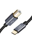 CableCreation Câble d'imprimante USB-C 2 m, câble USB C vers USB B 2.0, câble USB-C vers USB type B, compatible avec MacBook Pro, HP, Canon, Brother, imprimantes Samsung, etc. PVC avec boîtier en