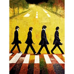 Doppelganger33 LTD Abbey Road Abstract Stylised Beatles Boho Landscape Red And Ochre Large Wall Art Poster Print Thick Paper 18X24 Inch