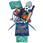 Second Nature 3D Pop Up Clever Cubes Birthday Card - Sports Icons CU014