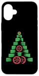 Coque pour iPhone 16 Plus Arbre de Noël à pneus – Mécanicien de voiture amusant amateur de Noël