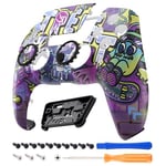 eXtremeRate LUNA Redesigned Front Shell Touchpad Compatible with ps5 Controller BDM-010 020 030 040 050, Street Art Replacement Faceplate Case Custom Touch Pad Cover Compatible with ps5 Controller