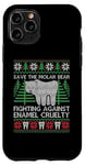 Coque pour iPhone 11 Pro Pull de Noël moche avec ours en molaire « Save The Molar Bear »