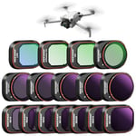 NEEWER Pack de 16 Filtres ND & CPL et Effets Compatible avec DJI Mini 4 Pro, HD ND16 ND32 ND64 ND128 ND256 ND512 ND1000 ND16/PL ND32/PL ND64/PL ND128/PL ND256/PL, UV, CPL, LPR, Diffusion Noire 1/4