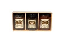 Farrah's of Harrogate - Preserve Trio Pack - Apricot (114g), Blackcurrant (114g), Rhubarb and Ginger (114g)