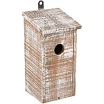 NICHOIR pour Oiseaux Gavin Bois Blanc/Brun 12x12x24CM