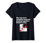 Womens Piecing together hidden clues completes my day V-Neck T-Shirt