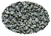 Haquoss Gravier Naturel décoratif pour Aquarium, Taille 8-10 mm, 5 kg, Noir et Blanc