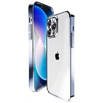 Ontiny Coque pour iPhone 13 Pro Max, Coque Rigide en Miroir galvanisé pour iPhone 13 Pro Max, Coque Antichoc et Anti-Rayures - Bleu Clair