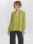 Gina Bacconi Delphine Pleat Frill Neck Blouse