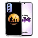 Cokitec Coque Renforcée en Verre Trempé pour Samsung Galaxy A34 5G Manga Dragon Ball Vintage