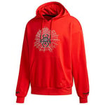 adidas DM PO Hoodie Sweatshirt, Men, Red, S