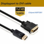 1080P DP à DVI - = 0.5 m - Câble Displayport vers VGA, DVI, HDMI, 4K, DP, pour ordinateur portable, HP, Dell, Asus, Lenovo