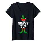 Womens The Brave Elf Funny Christmas Xmas Matching Family Group Fun V-Neck T-Shirt