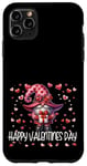 iPhone 11 Pro Max Happy Valentines Day Gnome For Women Cute Love Heart Pattern Case